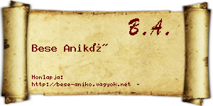 Bese Anikó névjegykártya