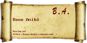 Bese Anikó névjegykártya